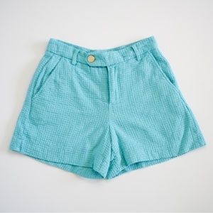 Draper James Aqua Blue Preppy MermaidCore High Waisted Shorts, Size 2